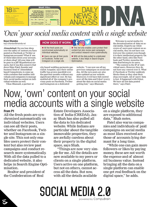 #InTheNews DNA Ahmedabad Social Media 2.0 #sm2p0 #contentstrategy #SocialMediaStrategy #DigitalStrategy #SocialMediaTools #SocialMediaTips #FutureOfSocialMedia