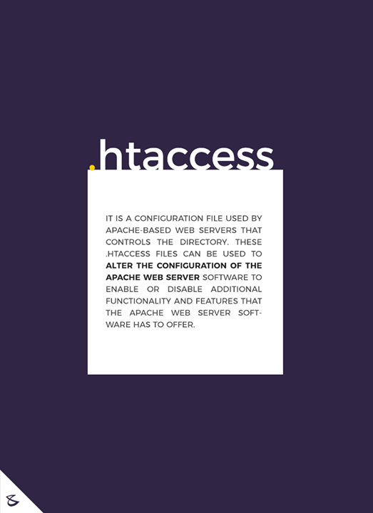 The functionality of .htaccess file

#CompuBrain #Business #Technology #Innovations 
#DigitalMediaAgency #Programming #Developers #Webserver