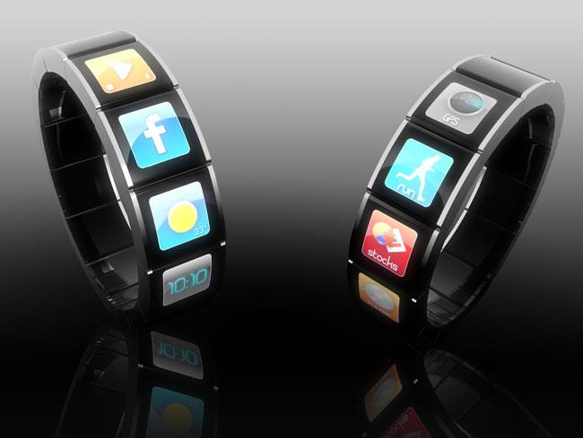 :: Watch The Future, Smartphone Wrist Control Concept ::
A new watch concept has been created by F.Bertrand called the “Watch The Future”, which has been designed to enable you to link to application on your smartphone. Enabling you to control and receive updates directly on your wrist.

The “Watch The Future” concept wrist watch can display the weather, your contacts, stock exchange information, SMS messages, Facebook updates, your GPS location and more. As well as keeping you update-to-date with the current time.
The innovative watch concept would keep the application you use most at easy access, and would even change the icons location on the strap according to the position of your wrist.

Other options that would be available to add to the watch include the possibility to track your pulse and even your emotions. It even enables you to keep track of your phone by ring it when you can’t quite remember where you put it.

Unfortunately due to the watch being just a concept don’t expect it to arrive in stores soon. But do expect the technology to start to making its way to wrist style devices over the coming years, allowing you to interact with your smartphone in new and exiting ways.