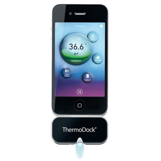 :: ThermoDock takes your temperature with the iPhone ::
ThermoDock which is an infrared device that plugs into your iPhone and when it is pointed at your forehead or anything at all for that matters, it takes a reading of the temperature. This intriguing medical device means the end for rectal thermometers and that would probably spell happiness for many people. Another good thing about the device is that the object that you wish to scan and the device do not have to make contact.

This means that your precious iPhone can maintain a safe distance away from steaming mugs of coffee, people carrying germs and sick grumpy children. Moreover, the gadget can also be used to check the ambient temperature of a room. The ThermoDock works hand in hand with an app called VitaDock to track date. The app is available for free from Apple’s App Store and the device is available on Firebox. Rest assured with the Dr ThermoDock around, you will never have to worry about getting an accurate result when it comes to temperature again
Via - ubergizmo