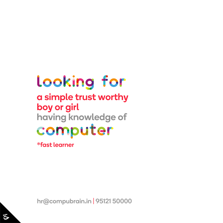 :: Hiring fast learner ::

#CompuBrain #Business #Technology #Innovations #hiring #hiringalert