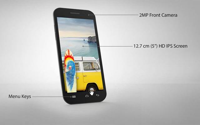 Micromax Canvas HD review: Worth the price - 

Canvas HD features an IPS display measuring 5-inch that boasts of 1280x720p (HD) resolution and 294ppi pixel density. The phone has a 1.2GHz quad-core Mediatek processor, coupled with 1GB RAM, and 4GB onboard memory with microSD compatibility up to 32GB. Connectivity suite of this phone is quite standard and comprises 2G, 3G, Wi-Fi, Bluetooth 4.0 and microUSB 2.0. You get an 8MP camera with LED flash on the back and a 2MP snapper in the front with this dual-sim smartphone.