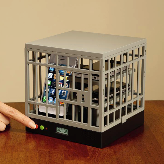 Try the cell phone lock-up cage to help kick your cellular addiction!