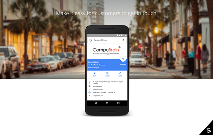 Technology made easy!
Give customers the right info at the right time, whether that be driving directions to your business in Maps, hours of operations in Search or a phone number they can click to call you on mobile phones. 

#Business #Technology #Innovations #GoogleMap #Google
