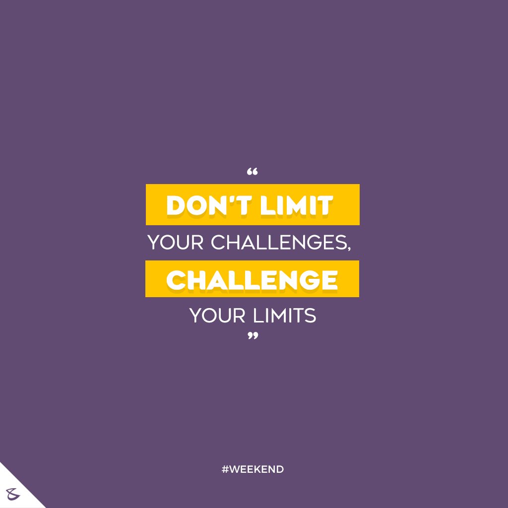 Challenge your limits

#Business #Technology #Innovations #CompuBrain #Weekend https://t.co/lOC96UOFij