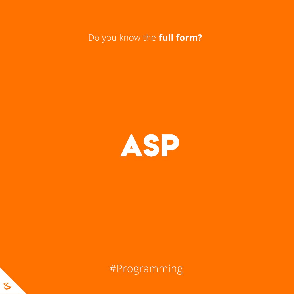 Do you know the full form of ASP?

#Business #Technology #Innovations #CompuBrain #Programming https://t.co/1xqzPUbrXO