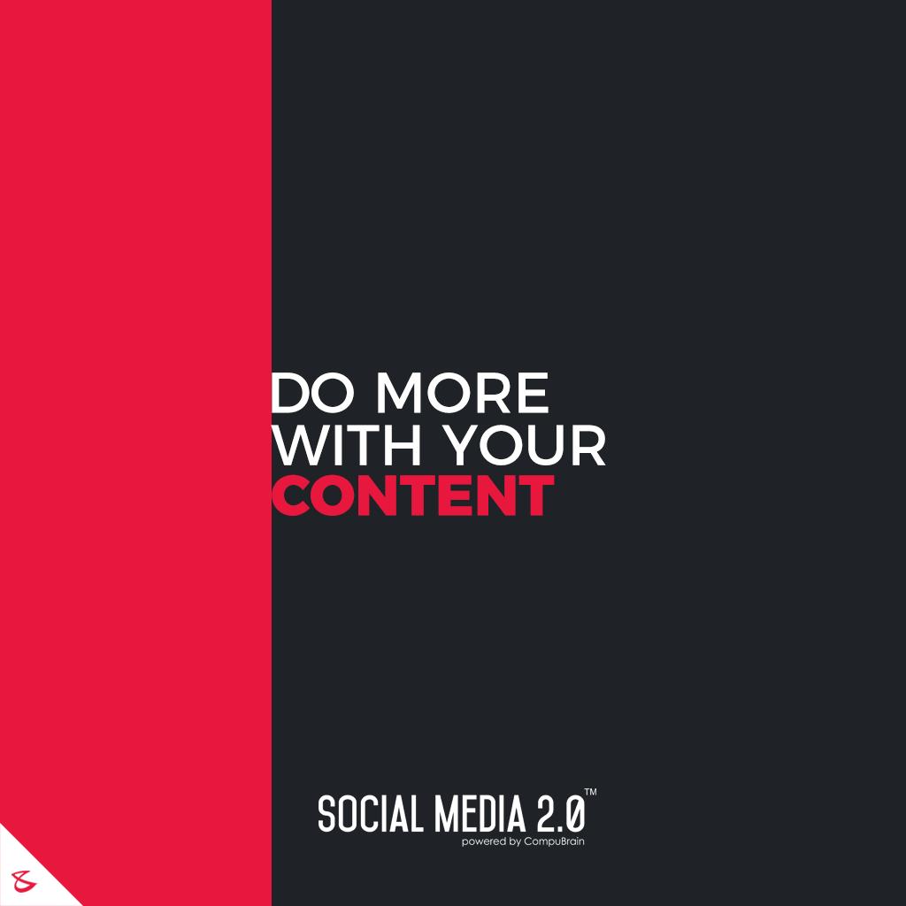 Do More With Your Content

#sm2p0 #contentstrategy #SocialMediaStrategy #DigitalStrategy #FutureOfSocialMedia https://t.co/Qd9i6fkS1w